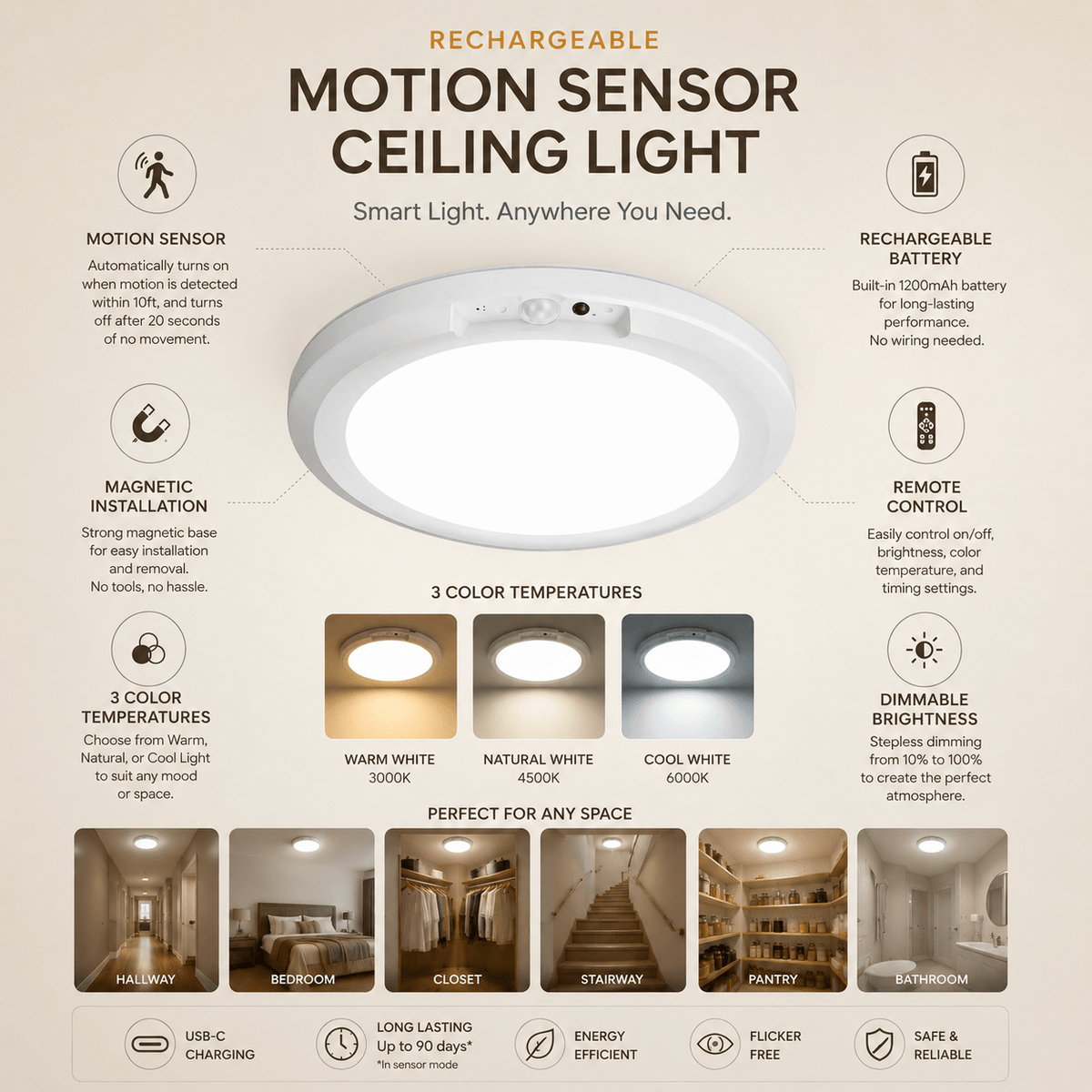 Wireless Smart Ceiling Light - MySerapy